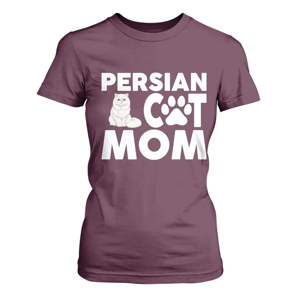 Proud Persian Cat Mom T Shirt For Women Fluffy Cat Lover Gift For Her TS12 Maroon Print Your Wear