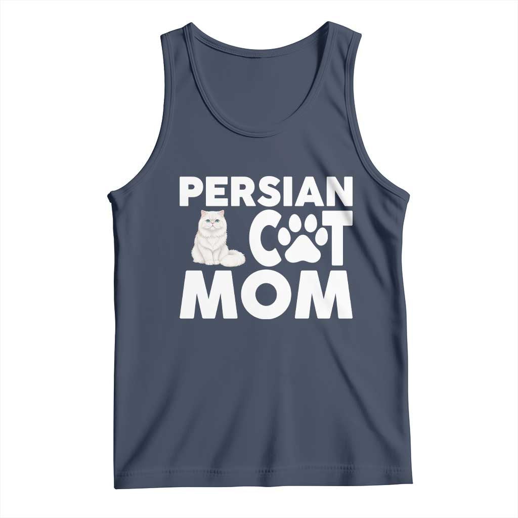 Proud Persian Cat Mom Tank Top Fluffy Cat Lover Gift For Her TS12 Navy Print Your Wear