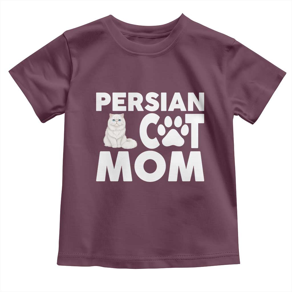 Proud Persian Cat Mom Toddler T Shirt Fluffy Cat Lover Gift For Her TS12 Maroon Print Your Wear