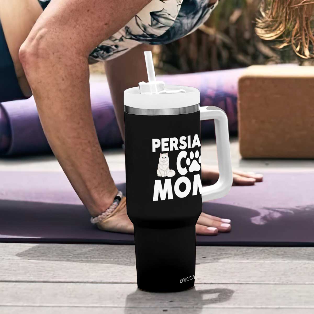Proud Persian Cat Mom Tumbler With Handle Fluffy Cat Lover Gift For Her TS12 Print Your Wear