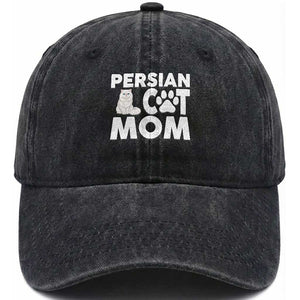 Proud Persian Cat Mom Washed Cotton Baseball Cap Fluffy Cat Lover Gift For Her TS12 Print Your Wear
