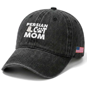 Proud Persian Cat Mom Washed Cotton Baseball Cap Fluffy Cat Lover Gift For Her TS12 Print Your Wear