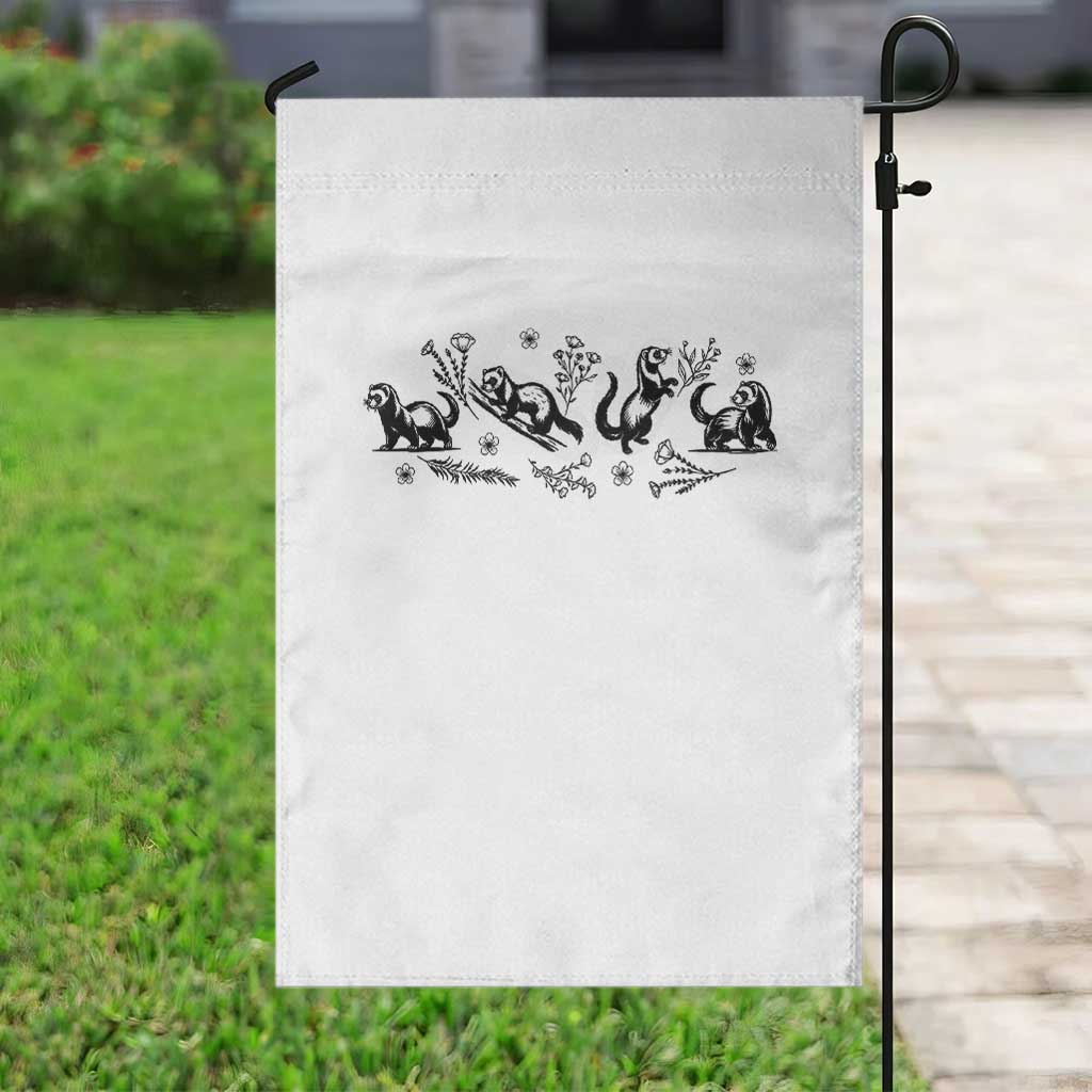 Minimalist Ferret Floral Graphic Garden Flag Exotic Pet Owner Gift TS12 Print Your Wear