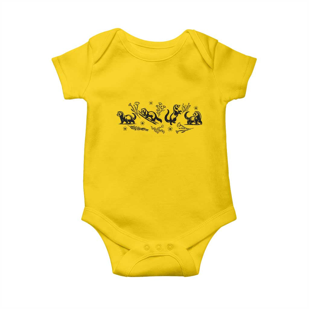 Minimalist Ferret Floral Graphic Baby Onesie Exotic Pet Owner Gift TS12 Daisy Print Your Wear