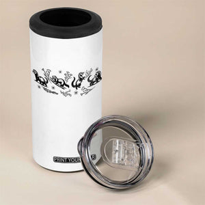 Minimalist Ferret Floral Graphic 4 in 1 Can Cooler Tumbler Exotic Pet Owner Gift TS12 Print Your Wear