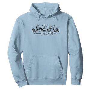 Minimalist Ferret Floral Graphic Hoodie Exotic Pet Owner Gift TS12 Light Blue Print Your Wear