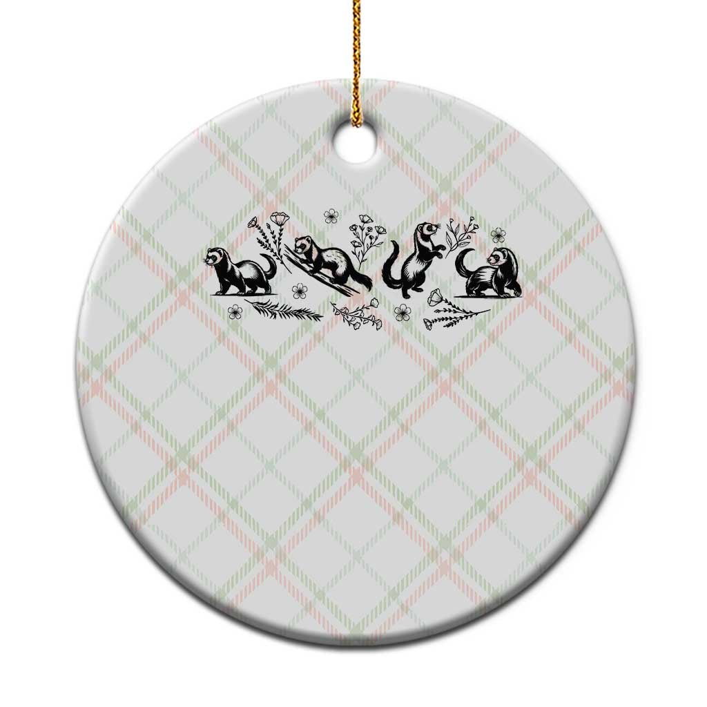 Minimalist Ferret Floral Graphic Ceramic Ornament Exotic Pet Owner Gift TS12 1pc Christmas Plaid Print Your Wear