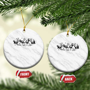 Minimalist Ferret Floral Graphic Ceramic Ornament Exotic Pet Owner Gift TS12 1pc White Marble Print Your Wear