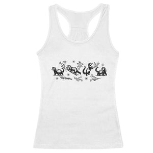 Minimalist Ferret Floral Graphic Racerback Tank Top Exotic Pet Owner Gift
