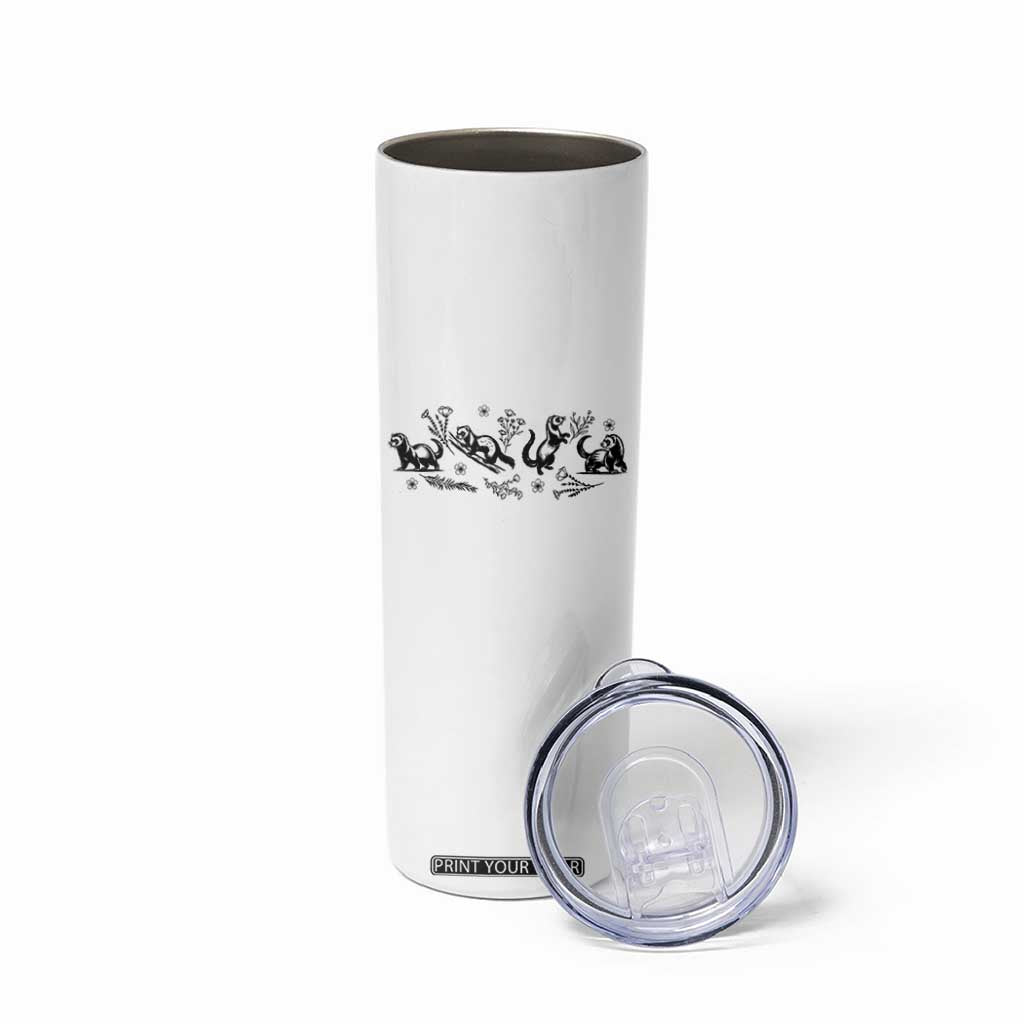 Minimalist Ferret Floral Graphic Skinny Tumbler Exotic Pet Owner Gift TS12 Print Your Wear