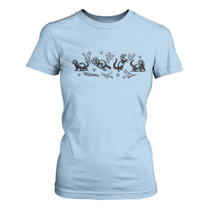 Minimalist Ferret Floral Graphic T Shirt For Women Exotic Pet Owner Gift TS12 Light Blue Print Your Wear