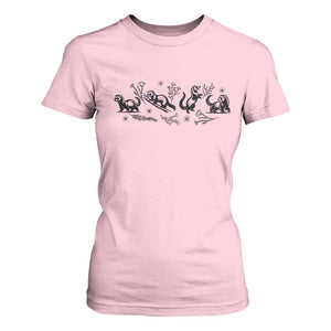 Minimalist Ferret Floral Graphic T Shirt For Women Exotic Pet Owner Gift TS12 Light Pink Print Your Wear