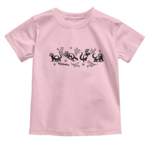 Minimalist Ferret Floral Graphic Toddler T Shirt Exotic Pet Owner Gift TS12 Light Pink Print Your Wear