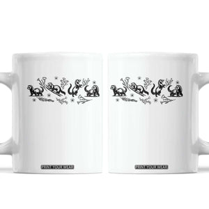 Minimalist Ferret Floral Graphic Coffee Mug Exotic Pet Owner Gift TS12 White Print Your Wear