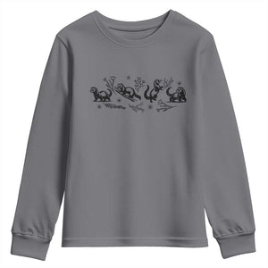 Minimalist Ferret Floral Graphic Youth Sweatshirt Exotic Pet Owner Gift TS12 Charcoal Print Your Wear