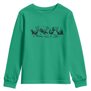 Minimalist Ferret Floral Graphic Youth Sweatshirt Exotic Pet Owner Gift TS12 Irish Green Print Your Wear
