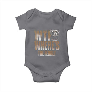 Funny Polecat Ferret Gift Baby Onesie WTF Where Is The Ferret TS12 Charcoal Print Your Wear