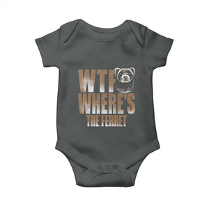 Funny Polecat Ferret Gift Baby Onesie WTF Where Is The Ferret TS12 Dark Heather Print Your Wear