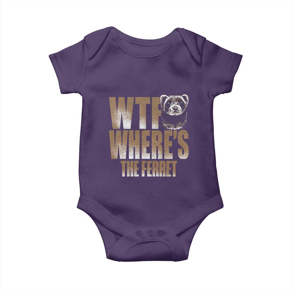 Funny Polecat Ferret Gift Baby Onesie WTF Where Is The Ferret TS12 Purple Print Your Wear
