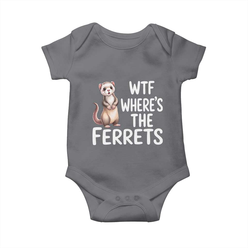 Funny Ferret Lover Gift Baby Onesie Where Is The Ferret TS12 Charcoal Print Your Wear
