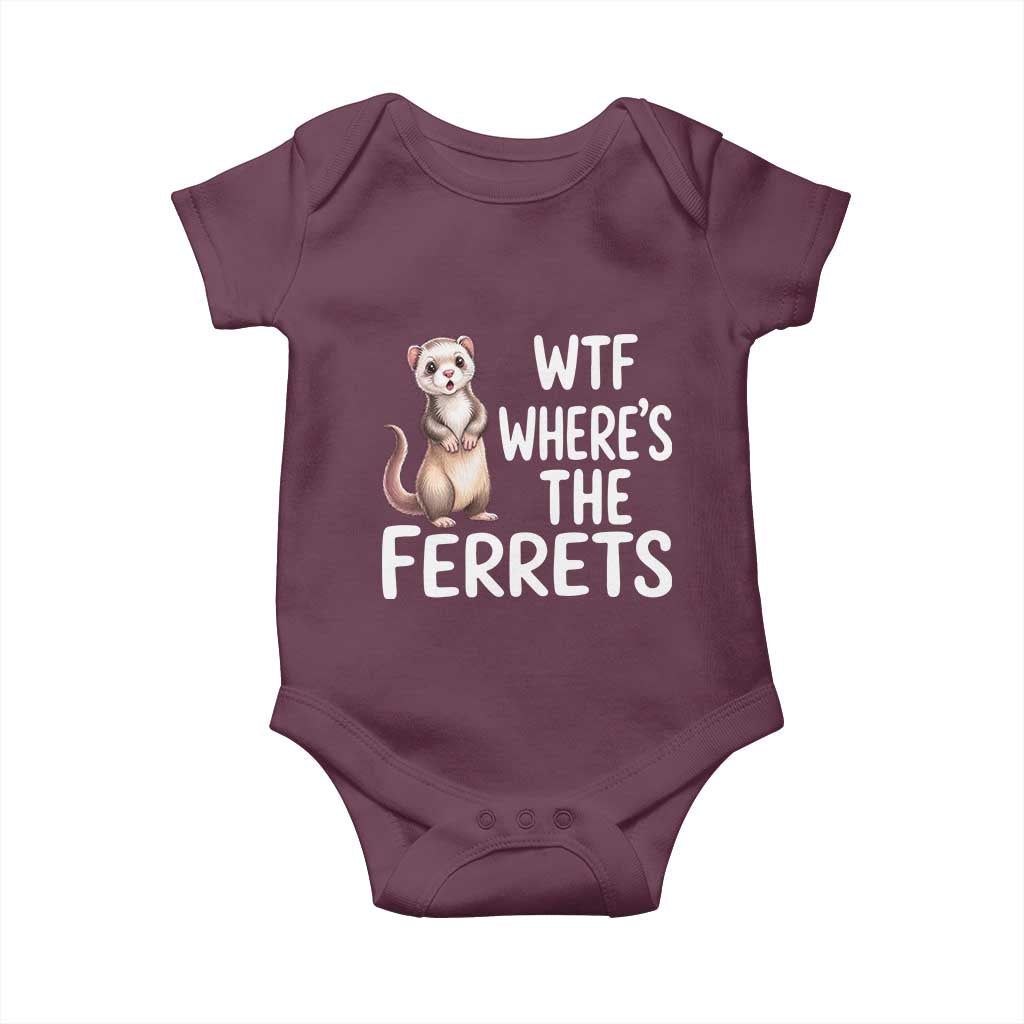 Funny Ferret Lover Gift Baby Onesie Where Is The Ferret TS12 Maroon Print Your Wear