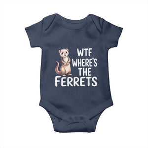 Funny Ferret Lover Gift Baby Onesie Where Is The Ferret TS12 Navy Print Your Wear