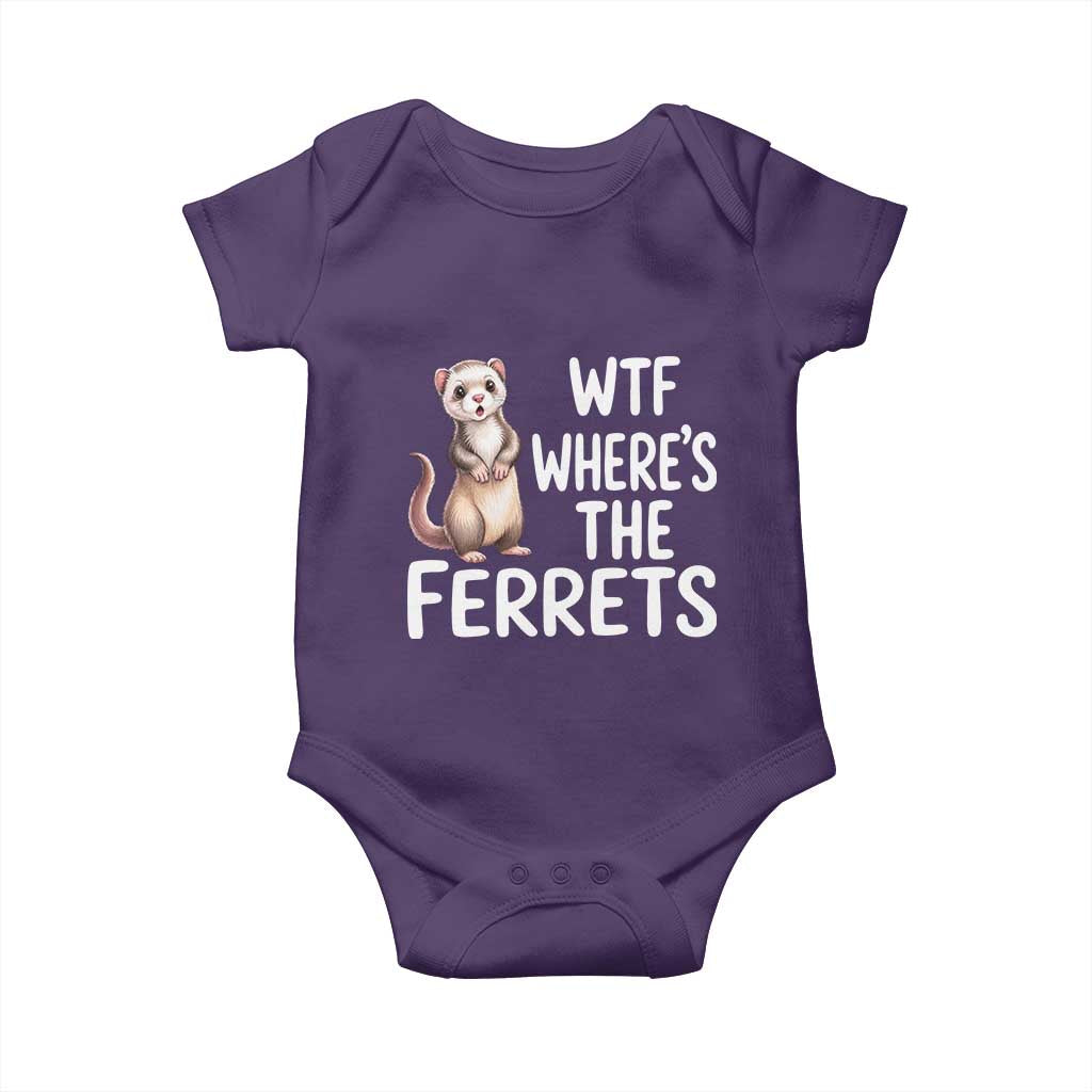 Funny Ferret Lover Gift Baby Onesie Where Is The Ferret TS12 Purple Print Your Wear