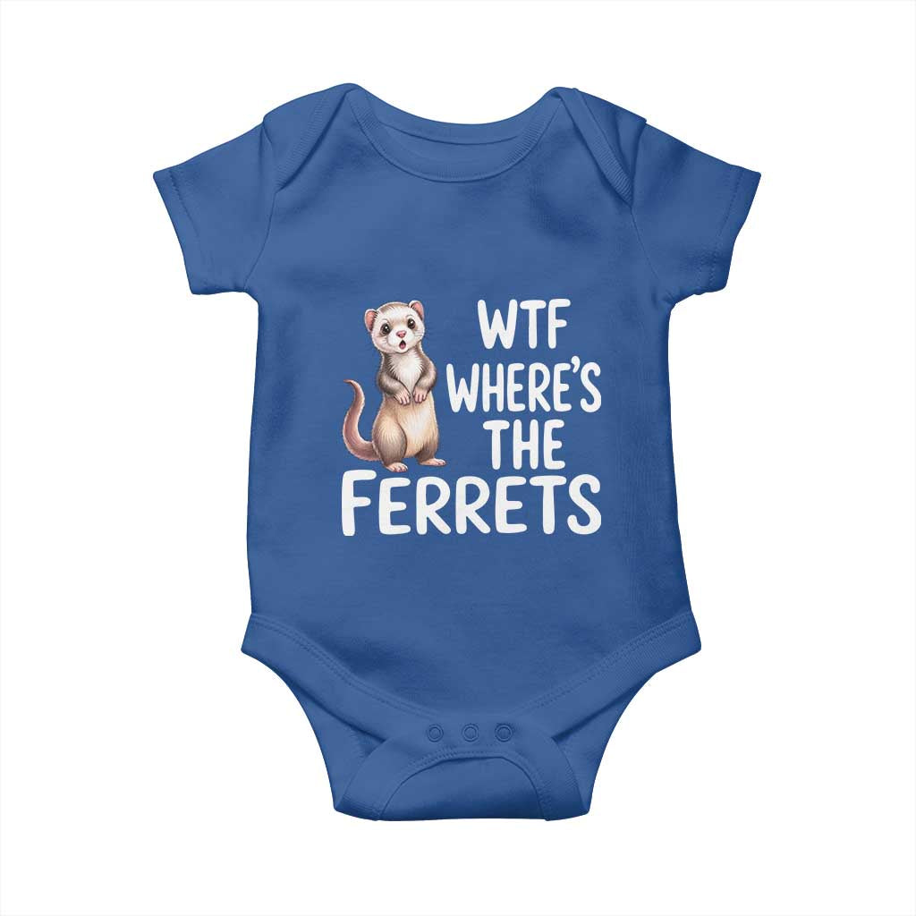 Funny Ferret Lover Gift Baby Onesie Where Is The Ferret TS12 Royal Blue Print Your Wear