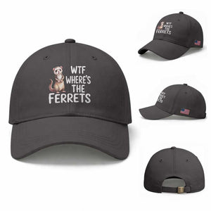Funny Ferret Lover Gift Baseball Cap Where Is The Ferret TS12 Baseball Cap Universal Fit Dark Gray Print Your Wear