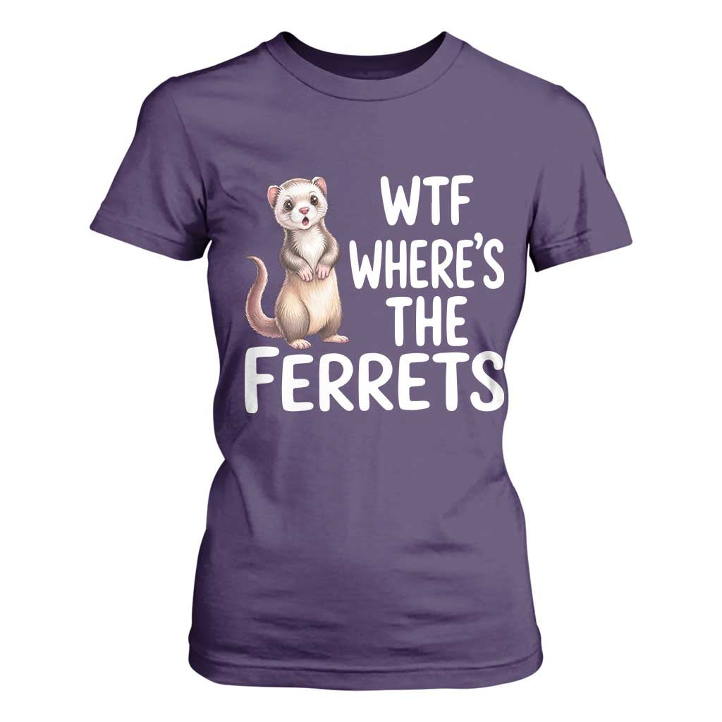 Funny Ferret Lover Gift T Shirt For Women Where Is The Ferret TS12 Purple Print Your Wear