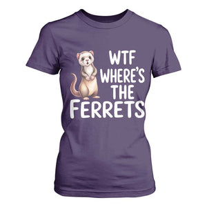 Funny Ferret Lover Gift T Shirt For Women Where Is The Ferret TS12 Purple Print Your Wear