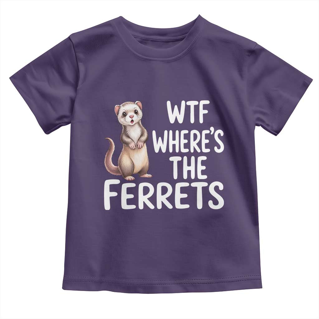 Funny Ferret Lover Gift Toddler T Shirt Where Is The Ferret TS12 Purple Print Your Wear