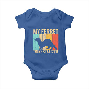 Vintage My Ferret Thinks I Am Cool Baby Onesie Ferret Dad Gift TS12 Royal Blue Print Your Wear