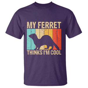 Vintage My Ferret Thinks I Am Cool T Shirt Ferret Dad Gift TS12 Purple Print Your Wear