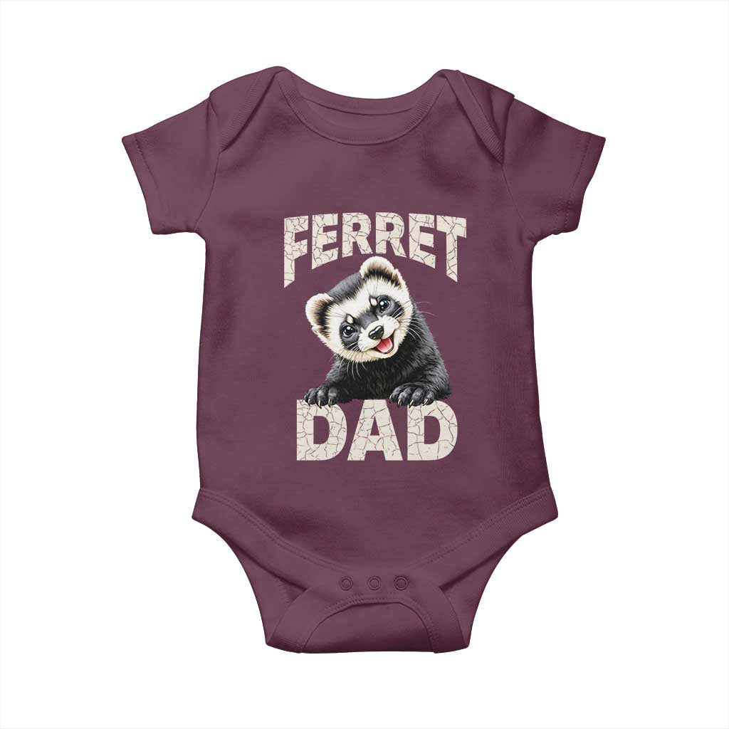 Ferret Dad Life Baby Onesie Cute Exotic Animal Parent Gift TS12 Maroon Print Your Wear