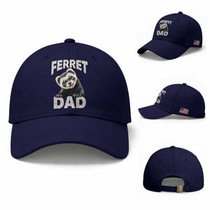Ferret Dad Life Baseball Cap Cute Exotic Animal Parent Gift TS12 Baseball Cap Universal Fit Dark Blue Print Your Wear