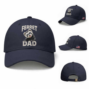 Ferret Dad Life Baseball Cap Cute Exotic Animal Parent Gift TS12 Baseball Cap Universal Fit Navy Print Your Wear