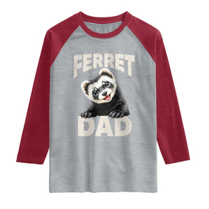 Ferret Dad Life Raglan Shirt Cute Exotic Animal Parent Gift TS12 Heather Gray Heather Red Print Your Wear