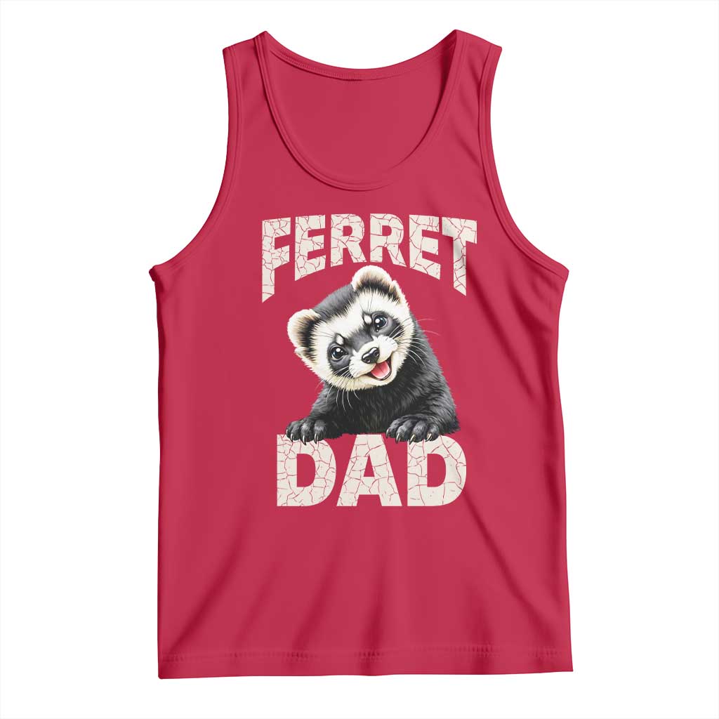 Ferret Dad Life Tank Top Cute Exotic Animal Parent Gift TS12 Red Print Your Wear