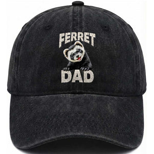 Ferret Dad Life Washed Cotton Baseball Cap Cute Exotic Animal Parent Gift TS12 Print Your Wear