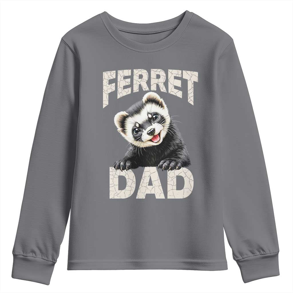 Ferret Dad Life Youth Sweatshirt Cute Exotic Animal Parent Gift TS12 Charcoal Print Your Wear