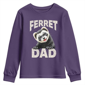 Ferret Dad Life Youth Sweatshirt Cute Exotic Animal Parent Gift TS12 Purple Print Your Wear