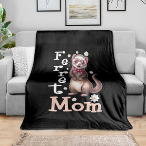 Ferret Mom Life Throw Blanket Funny Cute Polecat Ferret Lover TS12 Print Your Wear