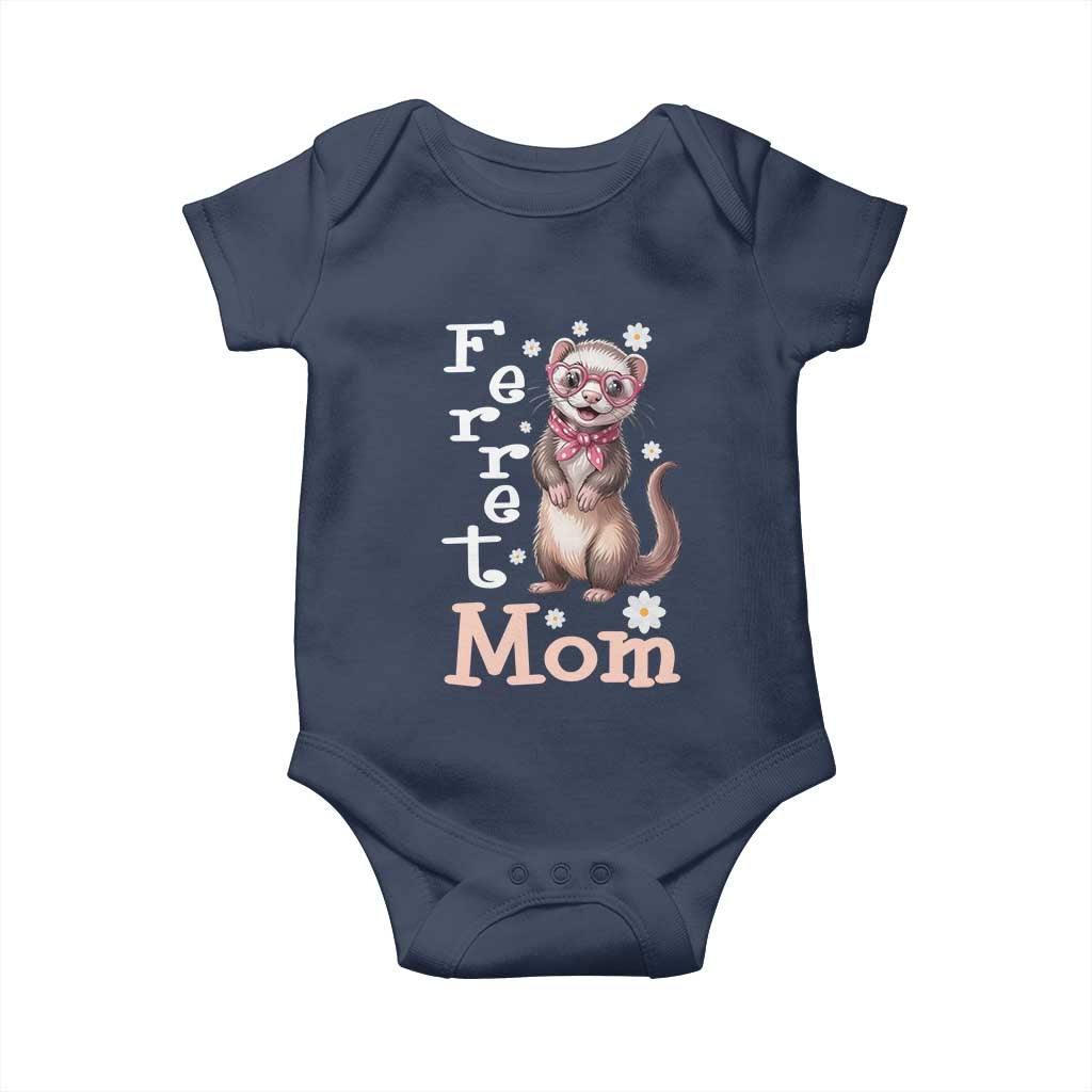 Ferret Mom Life Baby Onesie Funny Cute Polecat Ferret Lover TS12 Navy Print Your Wear