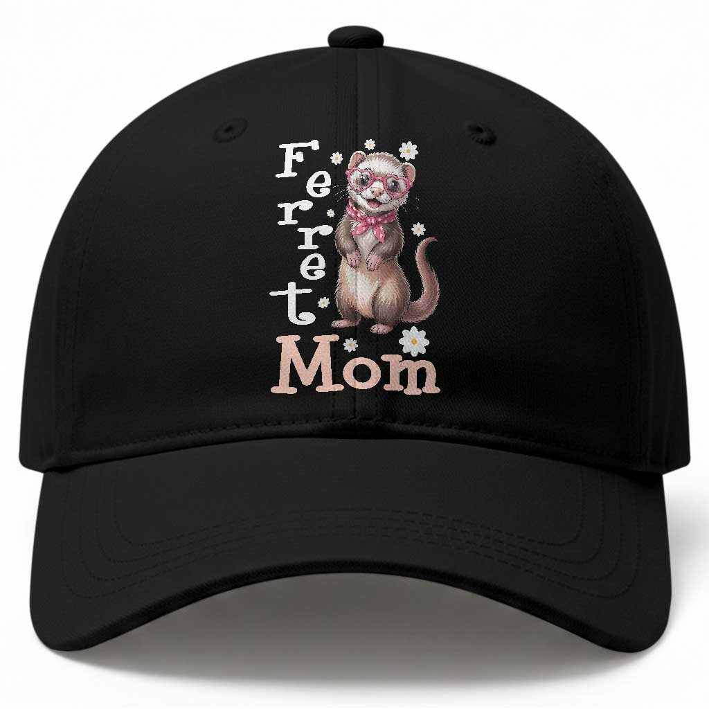 Ferret Mom Life Baseball Cap Funny Cute Polecat Ferret Lover TS12 Print Your Wear