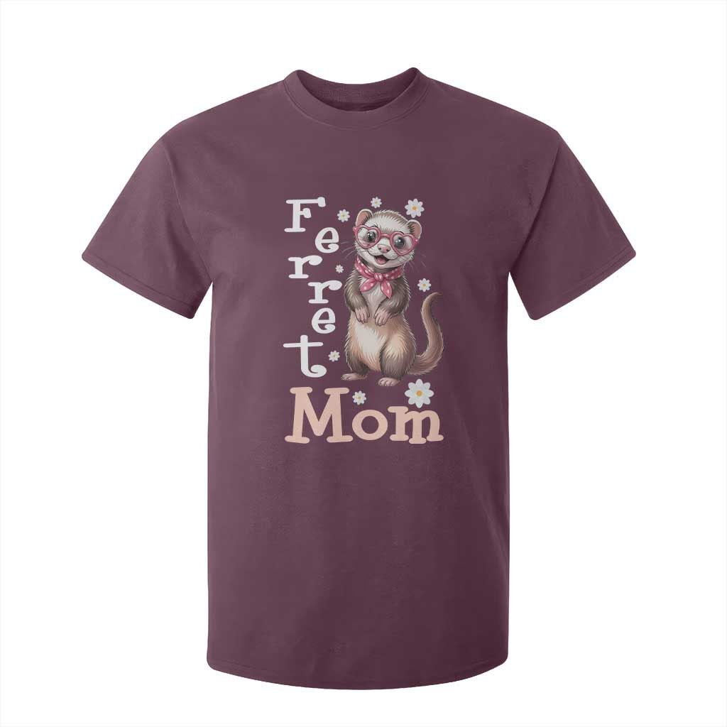 Ferret Mom Life T Shirt For Kid Funny Cute Polecat Ferret Lover TS12 Maroon Print Your Wear