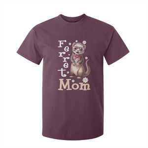 Ferret Mom Life T Shirt For Kid Funny Cute Polecat Ferret Lover TS12 Maroon Print Your Wear