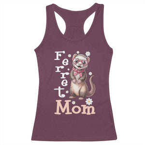Ferret Mom Life Racerback Tank Top Funny Cute Polecat Ferret Lover TS12 Maroon Print Your Wear