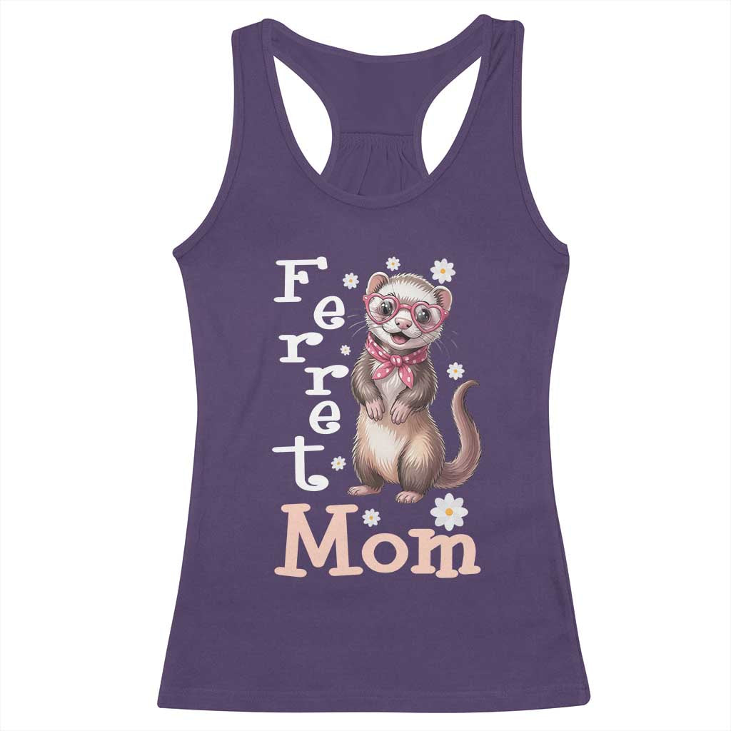 Ferret Mom Life Racerback Tank Top Funny Cute Polecat Ferret Lover TS12 Purple Print Your Wear