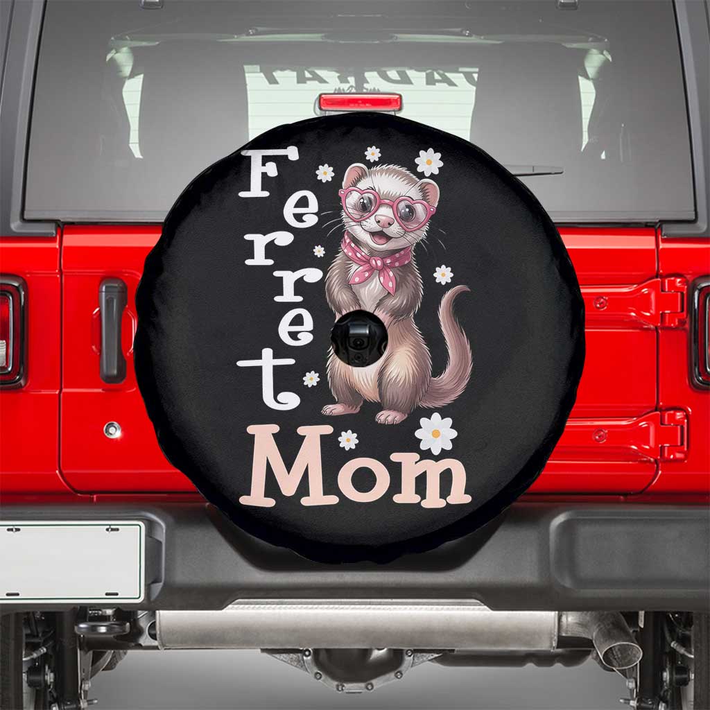 Ferret Mom Life Spare Tire Cover Funny Cute Polecat Ferret Lover TS12 Black Print Your Wear